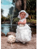 Ivory Satin Organza Layered Corset Back Flower Girl Dress